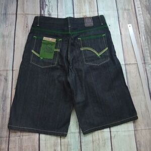 Short Baggy XMC Men's    Denim  Vintage Color Blue Dark Size  38 Cotton New